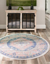 Savannah Series Collection Area Rug -  Augusta (French Blue) Round French Blue  lifestyle 16