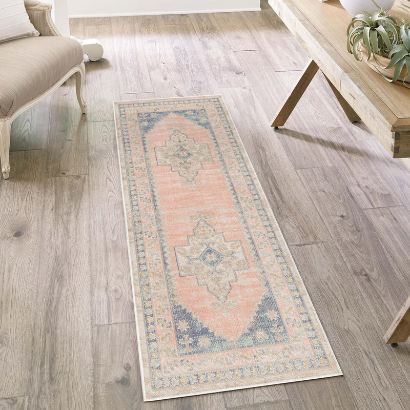 Savannah Series Collection Area Rug -  Augusta (French Blue) Runner French Blue  lifestyle 39