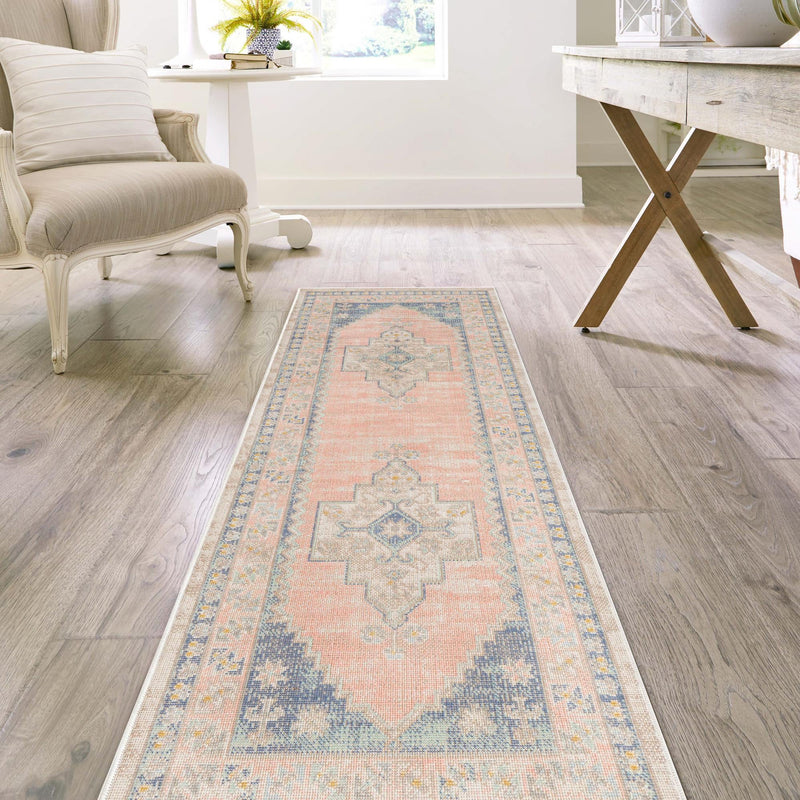 Savannah Series Collection Area Rug -  Augusta (French Blue) Runner French Blue  lifestyle 40