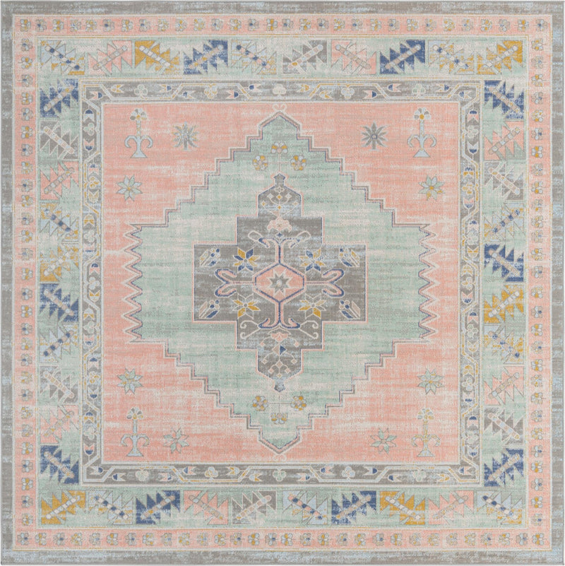 Savannah Series Collection Area Rug -  Augusta (Pink) Square Pink  lifestyle 15