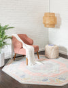 Savannah Series Collection Area Rug -  Augusta (Pink) Octagon Pink  lifestyle 26