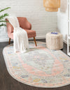 Savannah Series Collection Area Rug -  Augusta (Pink) Oval Pink  lifestyle 19