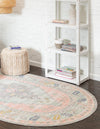 Savannah Series Collection Area Rug -  Augusta (Pink) Oval Pink  lifestyle 24