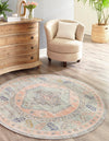 Savannah Series Collection Area Rug -  Augusta (Pink) Round Pink  lifestyle 22