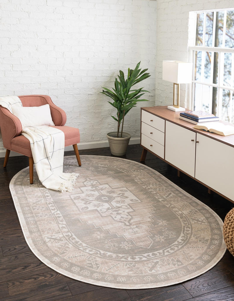 Savannah Series Collection Area Rug -  Augusta (Mink) Oval Mink  lifestyle 20