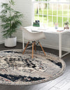 Santa Fe Trails Collection Area Rug -  Mesa Round Gray  lifestyle 45