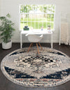 Santa Fe Trails Collection Area Rug -  Mesa Round Gray  lifestyle 64