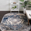 Santa Fe Trails Collection Area Rug -  Mesa Oval Blue  lifestyle 53