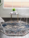 Santa Fe Trails Collection Area Rug -  Mesa Octagon Blue  lifestyle 78