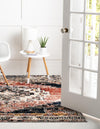 Santa Fe Trails Collection Area Rug -  Mesa Square Rust Red  lifestyle 48