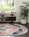 Santa Fe Trails Collection Area Rug -  Mesa Oval Rust Red  lifestyle 47