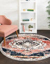 Santa Fe Trails Collection Area Rug -  Mesa Round Rust Red  lifestyle 67