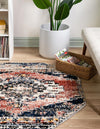 Santa Fe Trails Collection Area Rug -  Mesa Octagon Rust Red  lifestyle 60