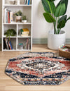 Santa Fe Trails Collection Area Rug -  Mesa Octagon Rust Red  lifestyle 66