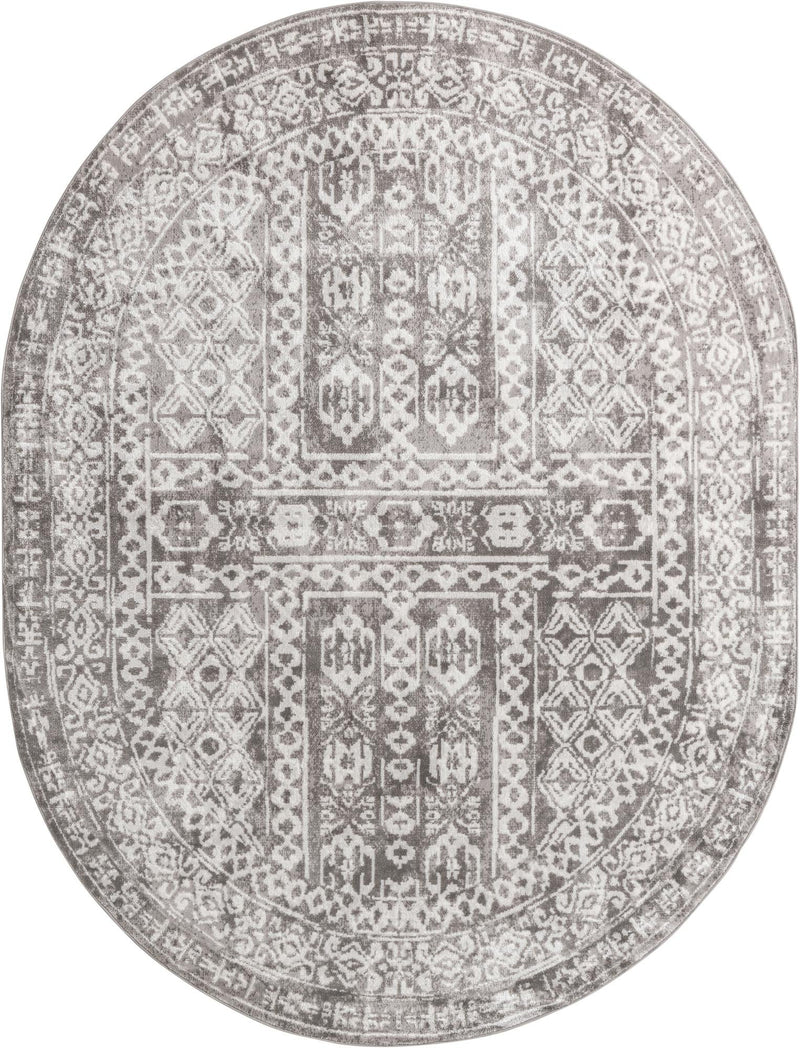 Cambridge Classics Collection Area Rug - Kendall (Gray) Oval Gray  lifestyle 8