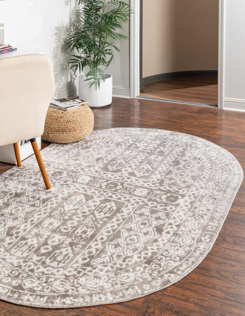 Cambridge Classics Collection Area Rug - Kendall (Gray) Oval Gray  lifestyle 13