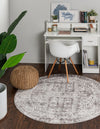 Cambridge Classics Collection Area Rug - Kendall (Gray) Round Gray  lifestyle 16