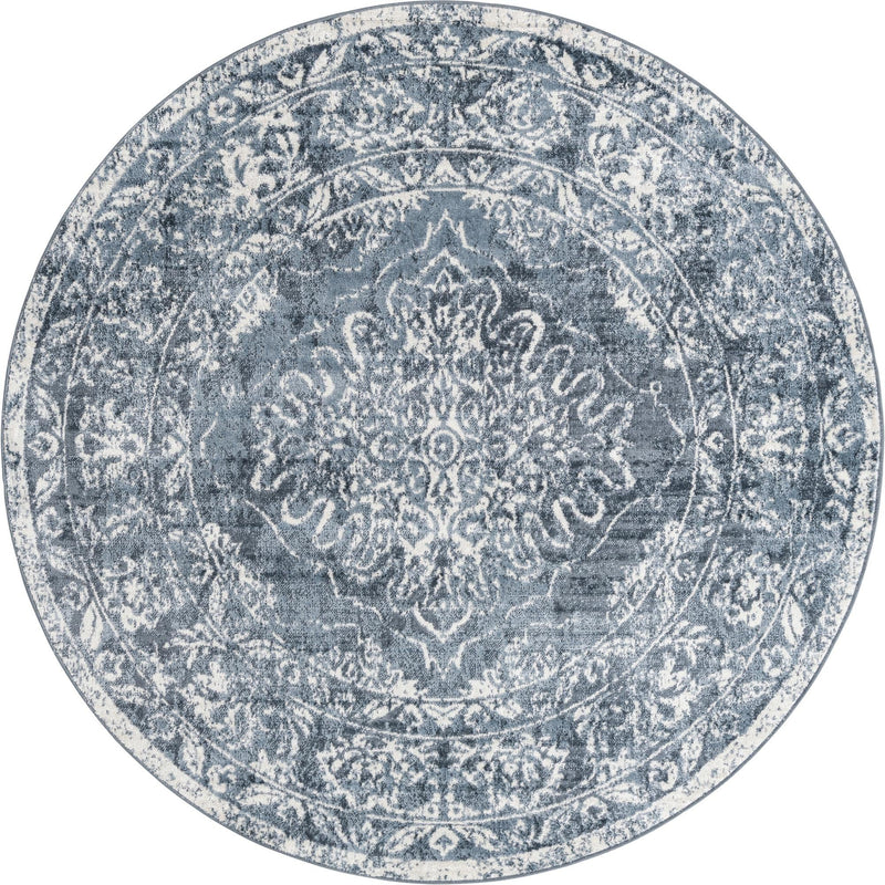 Cambridge Classics Collection Area Rug -  Fitzwilliam (Blue) Round Blue  lifestyle 17