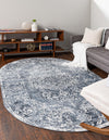 Cambridge Classics Collection Area Rug -  Fitzwilliam (Blue) Oval Blue  lifestyle 19