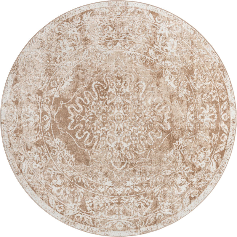 Cambridge Classics Collection Area Rug -  Fitzwilliam (Beige) Round Beige  lifestyle 12