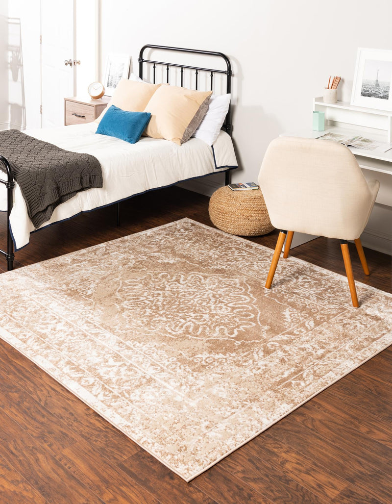 Cambridge Classics Collection Area Rug -  Fitzwilliam (Beige) Square Beige  lifestyle 20