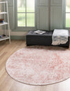 Cambridge Classics Collection Area Rug -  Fitzwilliam (Pink) Round Pink  lifestyle 17