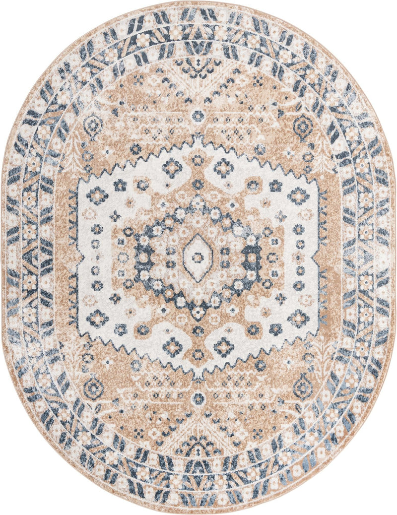 Cambridge Classics Collection Area Rug -  Magdalene (Beige) Oval Beige  lifestyle 9