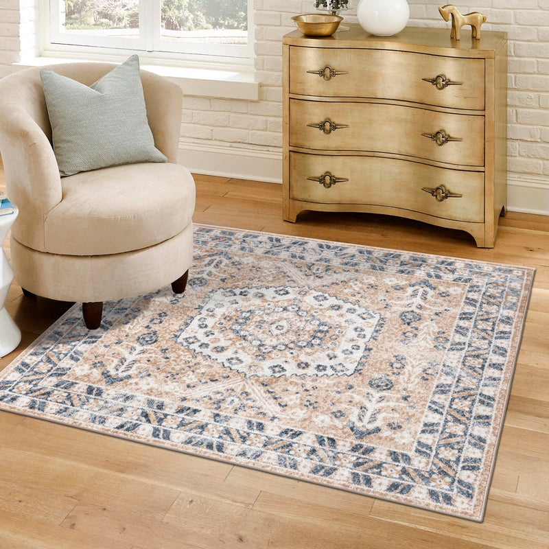 Cambridge Classics Collection Area Rug -  Magdalene (Beige) Square Beige  lifestyle 51