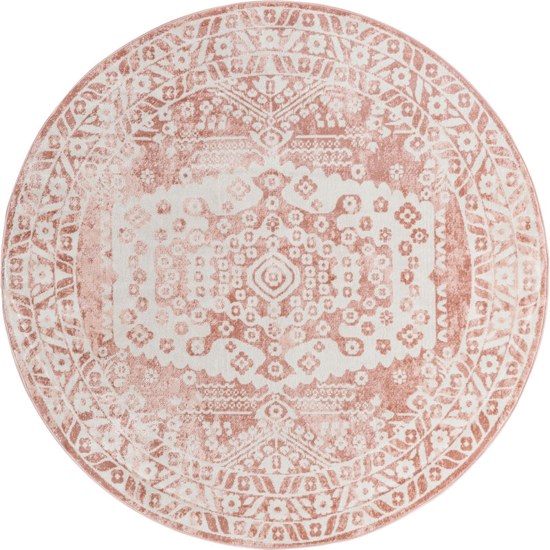 Cambridge Classics Collection Area Rug -  Magdalene (Pink) Round Pink  lifestyle 12