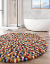 Wool Sphere Alley Collection Area Rug - Sphereville (Multi) Round Multi  lifestyle 34