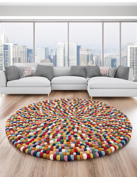 Woolen Sphere Collection Area Rug - Sphereville (Multi)