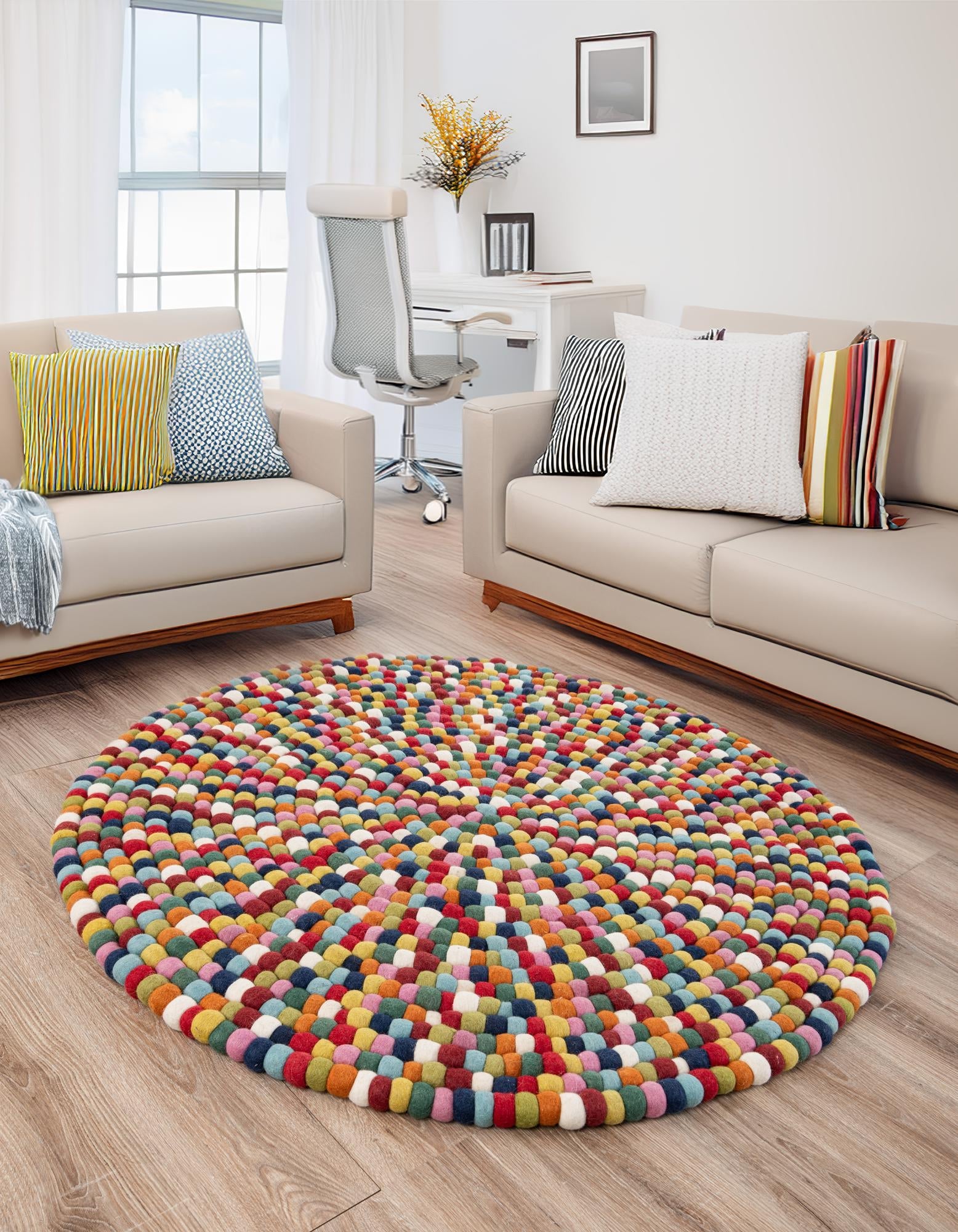 Woolen Sphere Collection Area Rug - Sphereville (Multi)