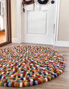 Wool Sphere Alley Collection Area Rug - Sphereville (Multi) Round Multi  lifestyle 48