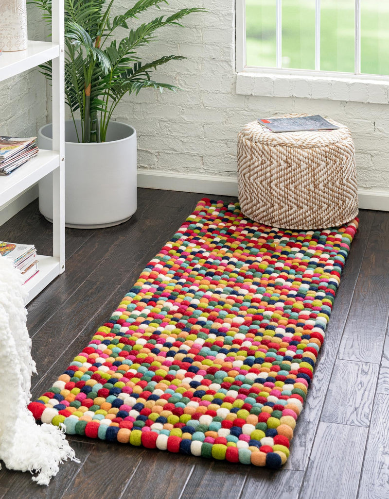 Wool Sphere Alley Collection Area Rug - Sphereville (Multi) Runner Multi  lifestyle 20