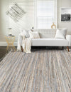 Coastal Boho Jute Collection Area Rug - Capri Rectangle Blue  lifestyle 10