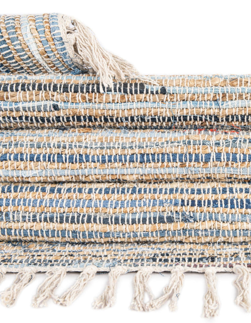 Coastal Boho Jute Collection Area Rug - Capri Rectangle Blue  lifestyle 40