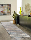 Coastal Boho Jute Collection Area Rug - Capri Runner Blue  lifestyle 71