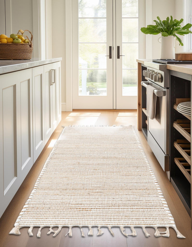 Coastal Boho Jute Collection Area Rug - Capri Runner Natural  lifestyle 82