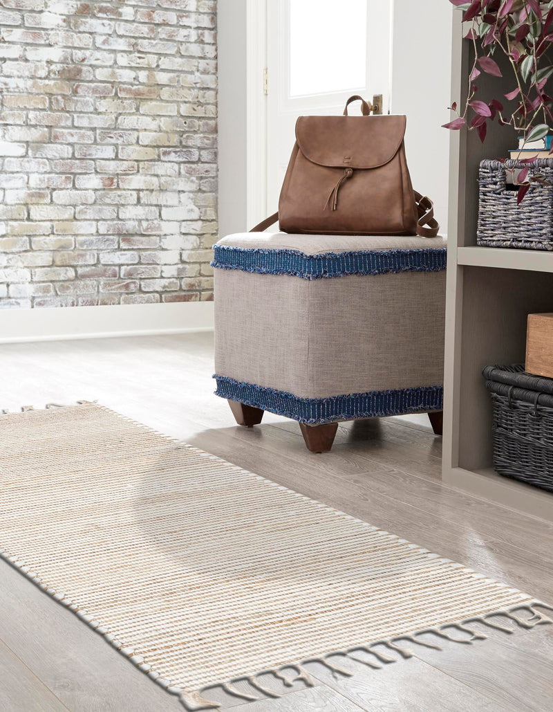 Coastal Boho Jute Collection Area Rug - Capri Runner Natural  lifestyle 85