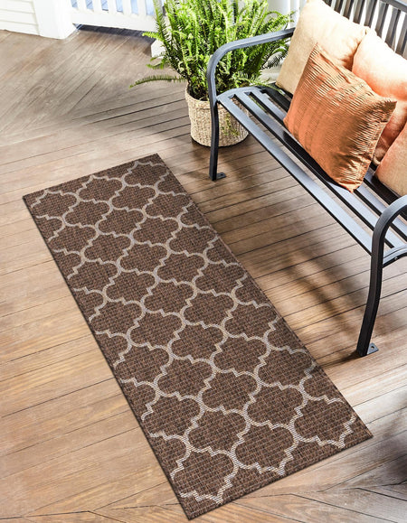 Seaside Lattice Collection Area Rug - Arbor (Brown)