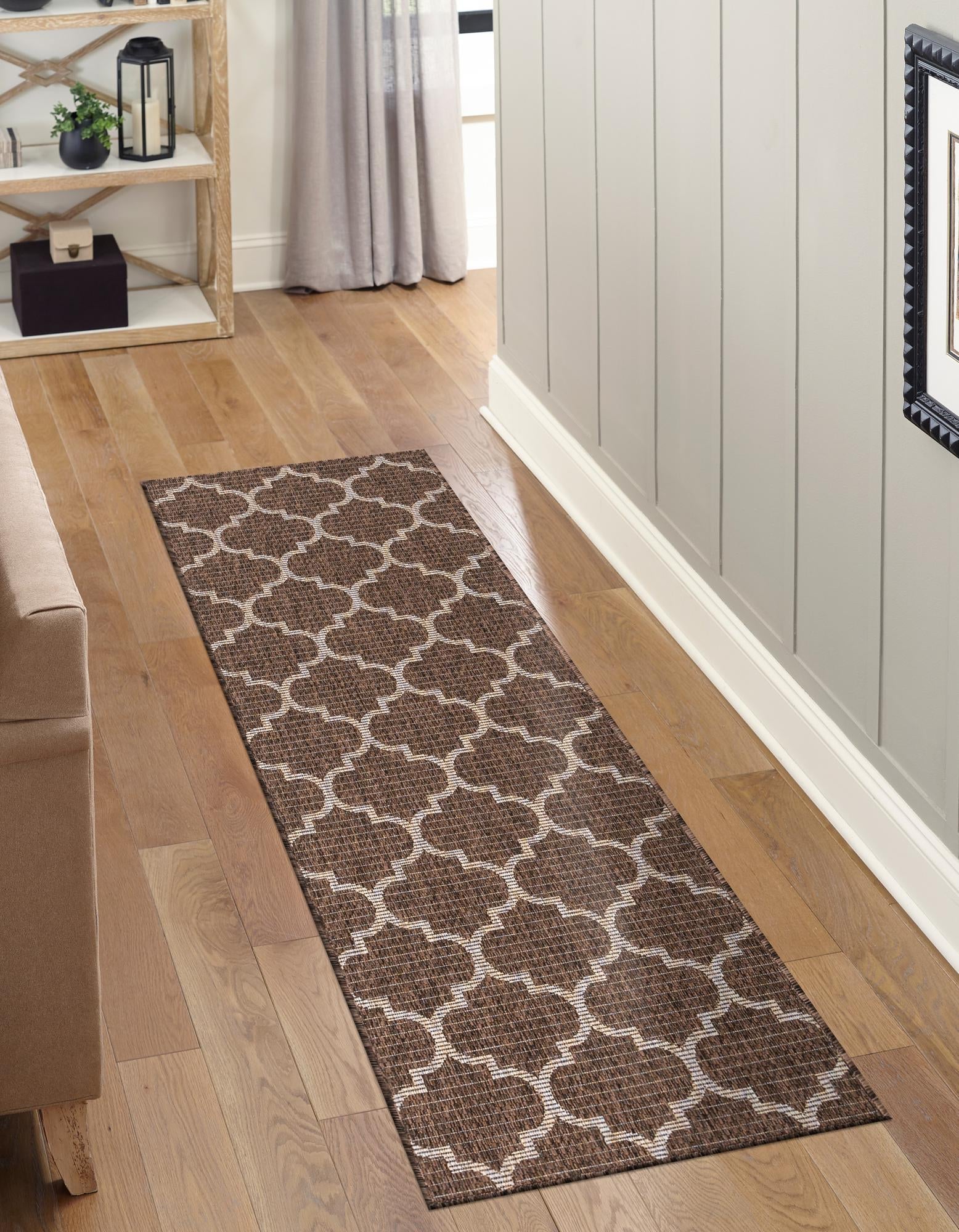 Seaside Lattice Collection Area Rug - Arbor (Brown)