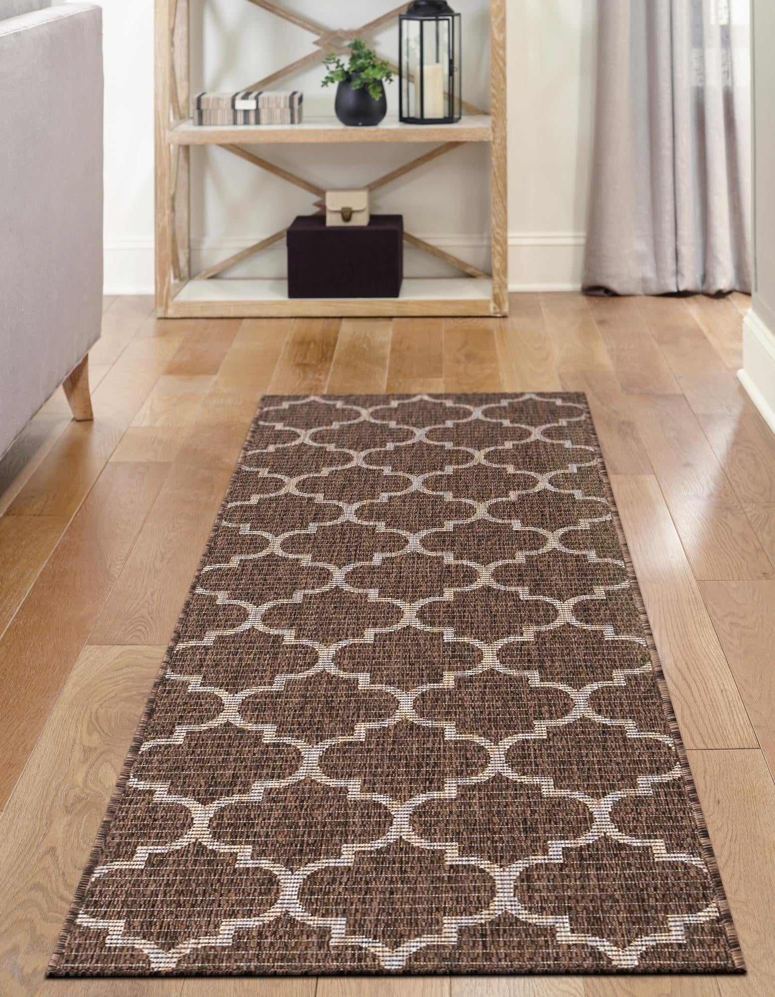 Seaside Lattice Collection Area Rug - Arbor (Brown)