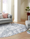 Luminara Sands Collection Area Rug - Serenity (Vintage Blue) Oval Vintage Blue  lifestyle 21