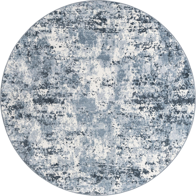 Luminara Sands Collection Area Rug - Serenity (Vintage Blue) Round Vintage Blue  lifestyle 13