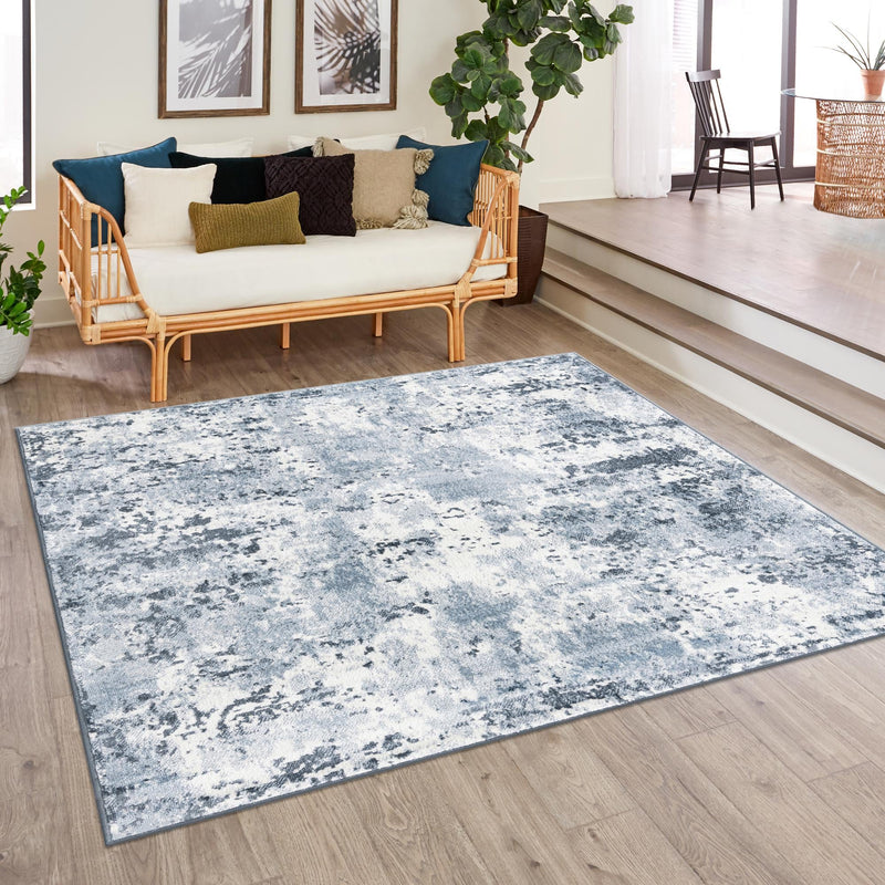 Luminara Sands Collection Area Rug - Serenity (Vintage Blue) Square Vintage Blue  lifestyle 40