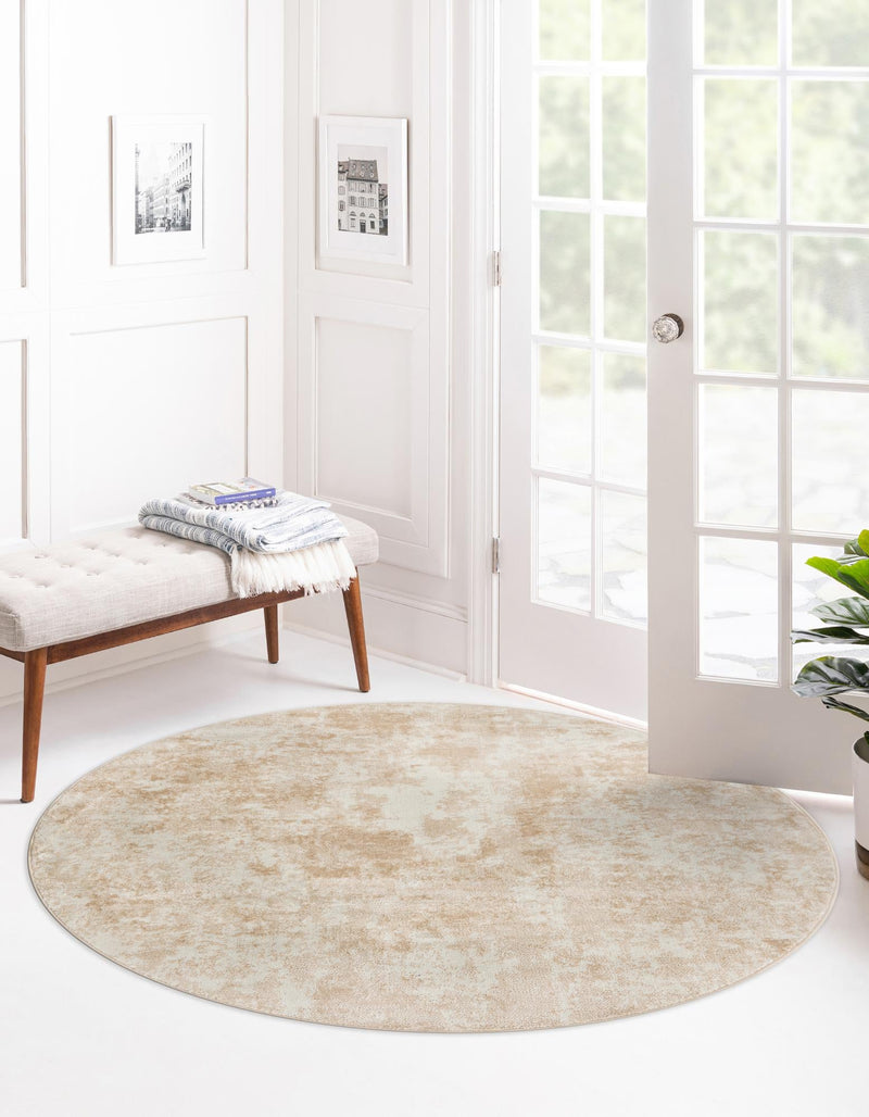 Luminara Sands Collection Area Rug - Serenity (Sand) Round Sand  lifestyle 15