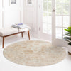 Luminara Sands Collection Area Rug - Serenity (Sand) Round Sand  lifestyle 82