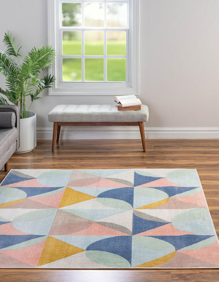 Lagoon Oasis Collection Area Rug - Coral