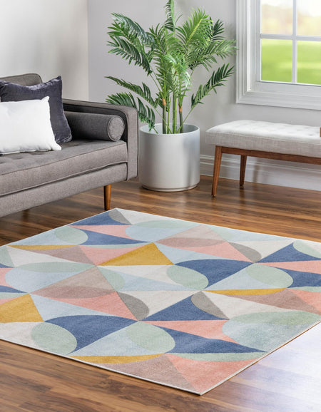 Lagoon Oasis Collection Area Rug - Coral