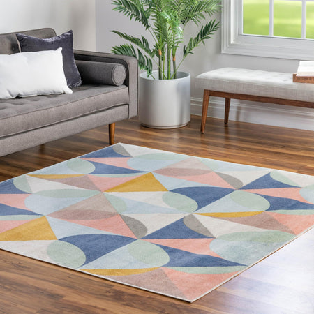 Lagoon Oasis Collection Area Rug - Coral